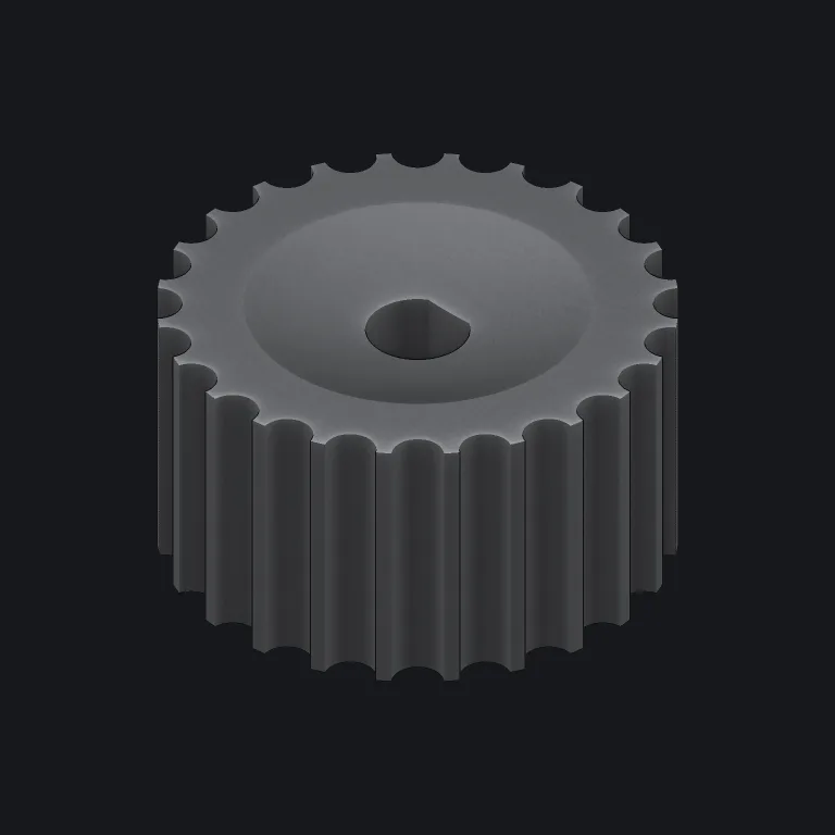 Knurled knob, D-bore