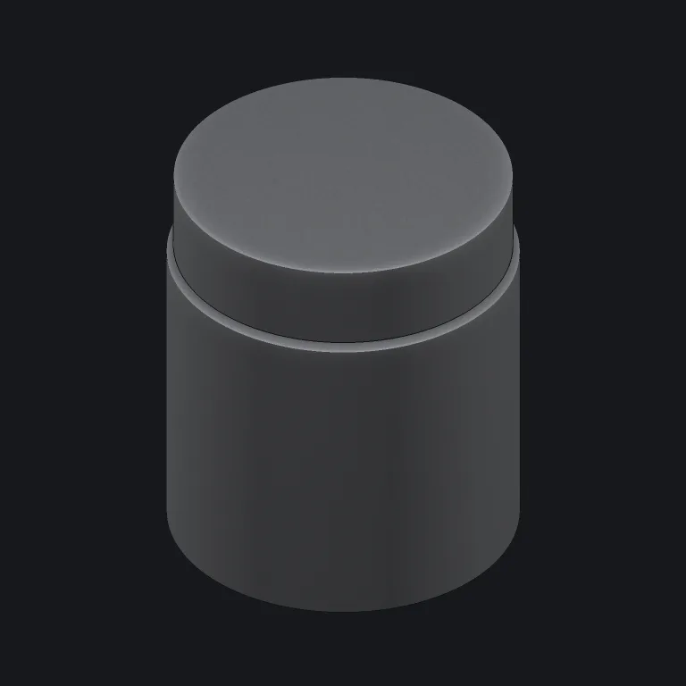 A screw-top jar and its cap, 0.25 mm apart on the thread